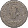 Монета. Британские Восточные Карибские территории. 25 центов 1962 год. ав.