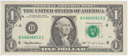 Банкнота. США. 1 доллар 1995 год. Серия D. Тип 496a.