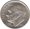 Монета. США. 10 центов 1956 год. Серебряный дайм Рузвельта. ав.