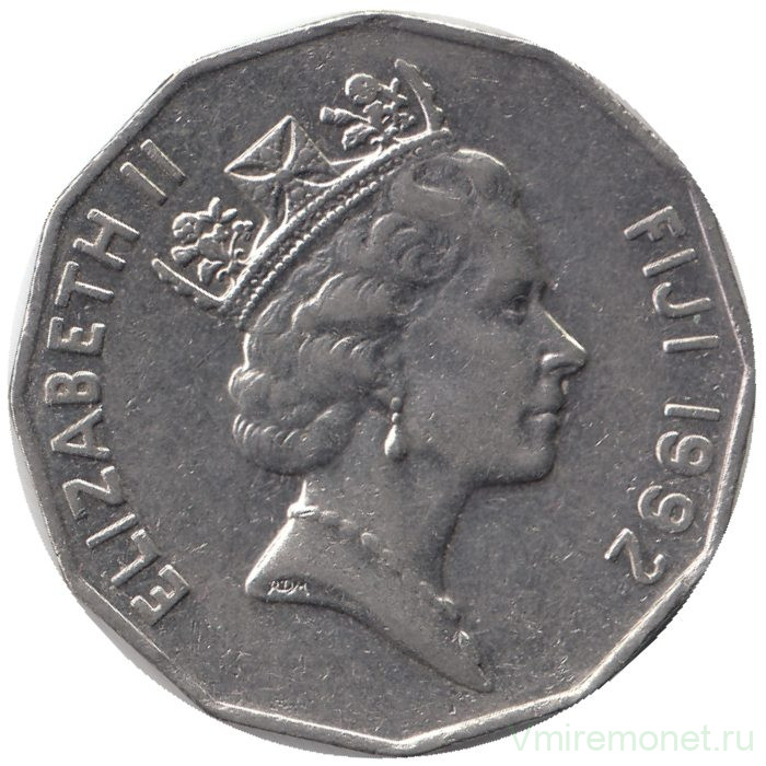 Монета. Фиджи. 50 центов 1992 год. 