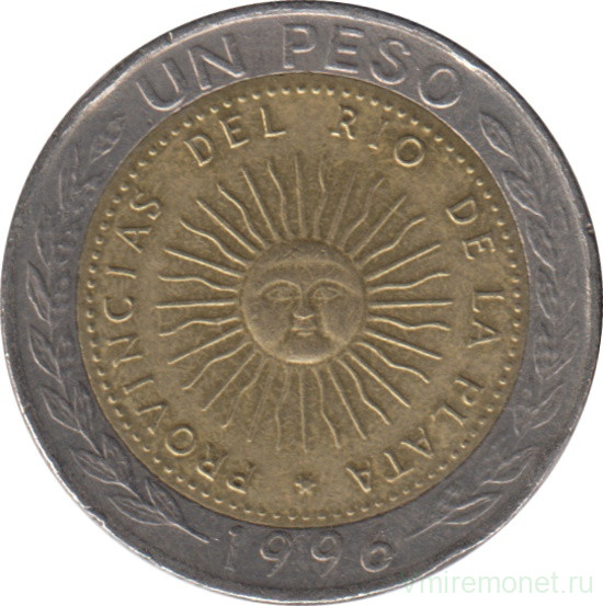 Монета. Аргентина. 1 песо 1996 год.