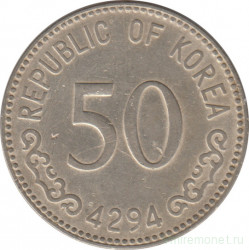 Монета. Южная Корея. 50 хван 1961 год.