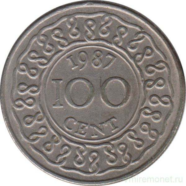 Монета. Суринам. 100 центов 1987 год.