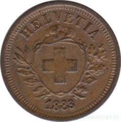Монета. Швейцария. 1 раппен 1883 год.