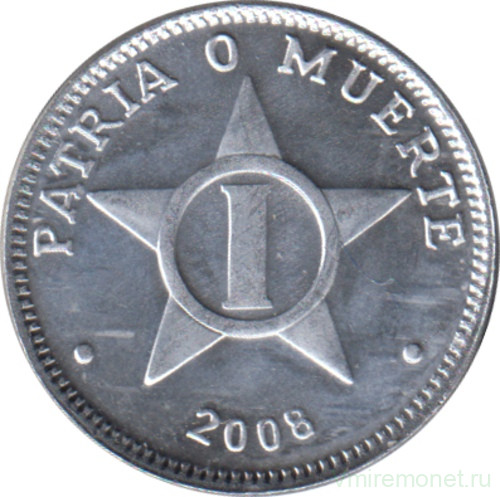 Монета. Куба. 1 сентаво 2008 год.