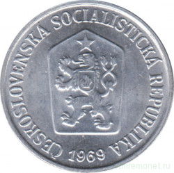 Монета. Чехословакия. 10 геллеров 1969 год.