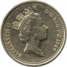 Монета. Великобритания. 1 фунт 1989 год.