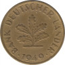 Монета. ФРГ. 10 пфеннигов 1949 год. Монетный двор - Гамбург (J). (Малая J). ав.