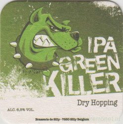 Подставка. Пиво  "IPA Green Killer". Бельгия.