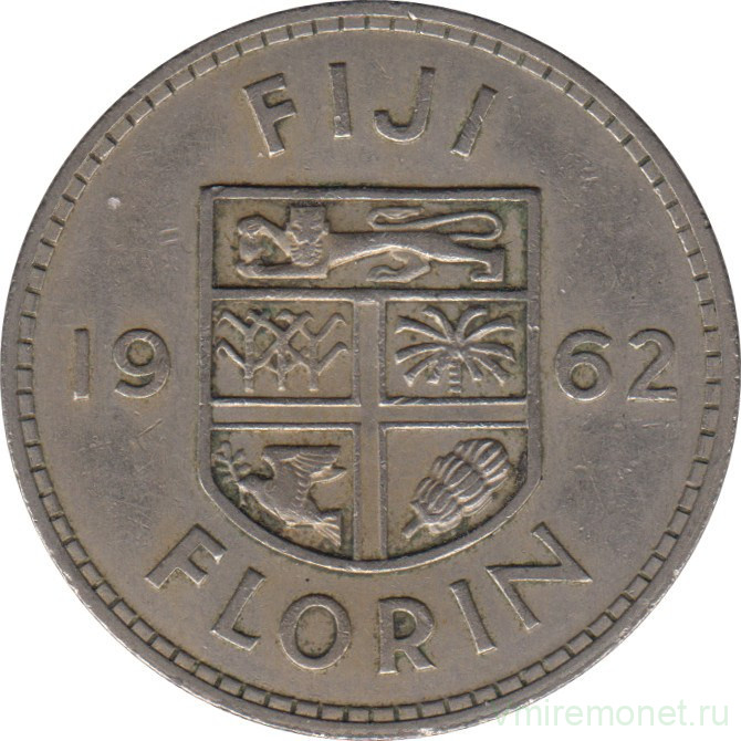 Монета. Фиджи. 1 флорин 1962 год.