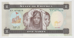 Банкнота. Эритрея. 1 накфа 1997 год.