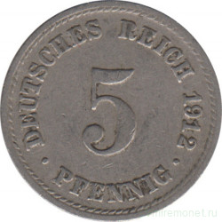 Монета. Германия (Германская империя 1871-1922). 5 пфеннигов 1912 год. (А).