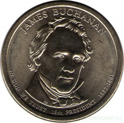Монета. США. 1 доллар 2010 год. Президент США № 15, Джеймс Бьюкенен. Монетный двор P.