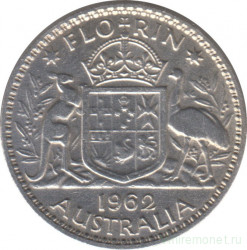 Монета. Австралия. 1 флорин (2 шиллинга) 1962 год.