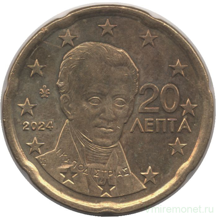 Монета. Греция. 20 центов 2024 год.