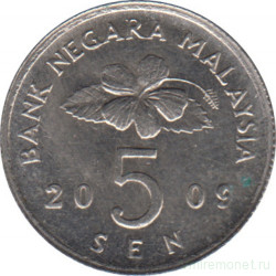 Монета. Малайзия. 5 сен 2009 год.