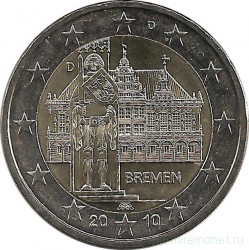 Монета. Германия. 2 евро 2010 год. Бремен (D).