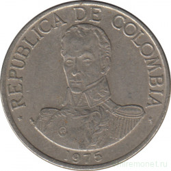 Монета. Колумбия. 1 песо 1975 год.