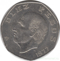 Монета. Мексика. 10 песо 1977 год.