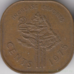 Монета. Свазиленд. 2 цента 1975 год. ФАО.