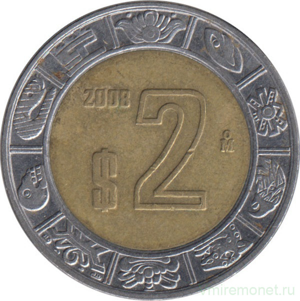 Монета. Мексика. 2 песо 2008 год.