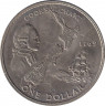 Монета. Новая Зеландия. 1 доллар 1969 год. 200 лет путешествию Капитана Кука. ав.