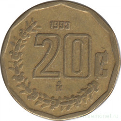 Монета. Мексика. 20 сентаво 1993 год.