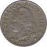 Монета. Аргентина. 5 сентаво 1897 год. ав.
