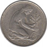 Монета. ФРГ. 50 пфеннигов 1975 год. Монетный двор - Штутгарт (F). ав.