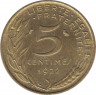  Монета. Франция. 5 сантимов 1972 год. ав.