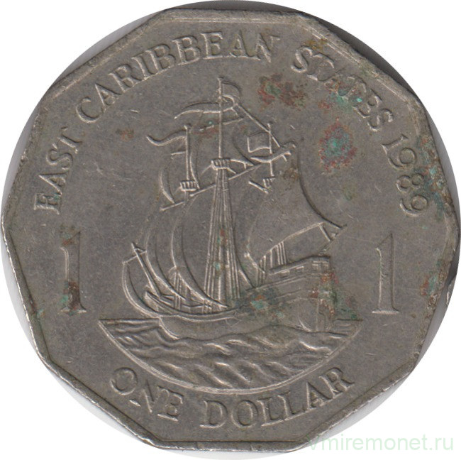 Монета. Восточные Карибские государства. 1 доллар 1989 год.