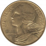  Монета. Франция. 20 сантимов 1988 год. рев.
