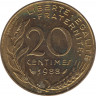  Монета. Франция. 20 сантимов 1988 год. ав.