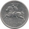 Монета. Литва. 1 цент 1991 год. рев