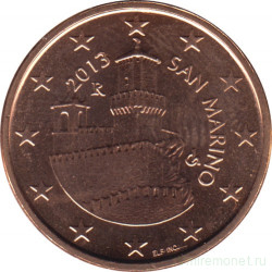 Монета. Сан-Марино. 5 центов 2013 год.