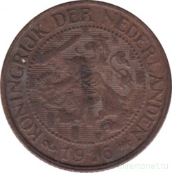 Монета. Нидерланды. 1 цент 1916 год.
