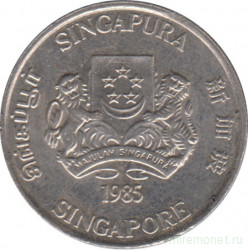 Монета. Сингапур. 20 центов 1985 год.