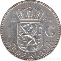 Монета. Нидерланды. 1 гульден 1964 год.