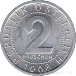Монета. Австрия. 2 гроша 1968 год.