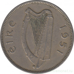 Монета. Ирландия. 1 шиллинг 1951 год.
