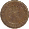 Монета. Гонконг. 10 центов 1964 год. H.