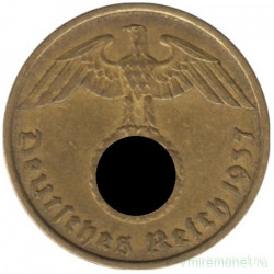 Монета. Германия. Третий Рейх. 5 рейхспфеннигов 1937 год. Монетный двор - Берлин (А).