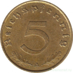 Монета. Германия. Третий Рейх. 5 рейхспфеннигов 1937 год. Монетный двор - Берлин (А).
