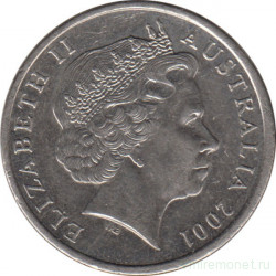 Монета. Австралия. 10 центов 2001 год.