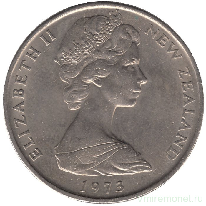 Монета. Новая Зеландия. 50 центов 1973 год.