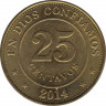 Монета. Никарагуа. 25 сентаво 2014 год.  ав.