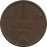 Монета. Норвегия. 1 эре 1949 год. ав.