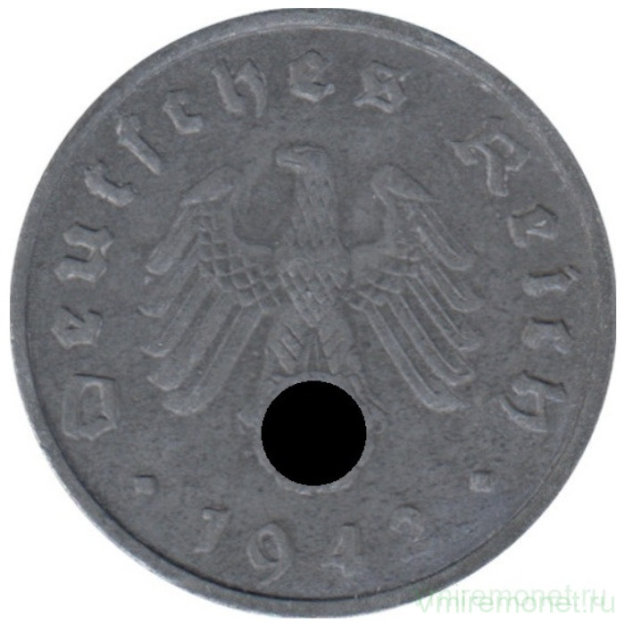 Монета. Германия. Третий Рейх. 10 рейхспфеннигов 1942 год. Монетный двор - Штутгарт (F).