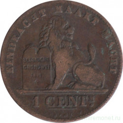 Монета. Бельгия. 1 сантим 1887 год. Der Belgen.