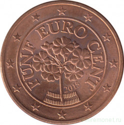 Монета. Австрия. 5 центов 2015 год.